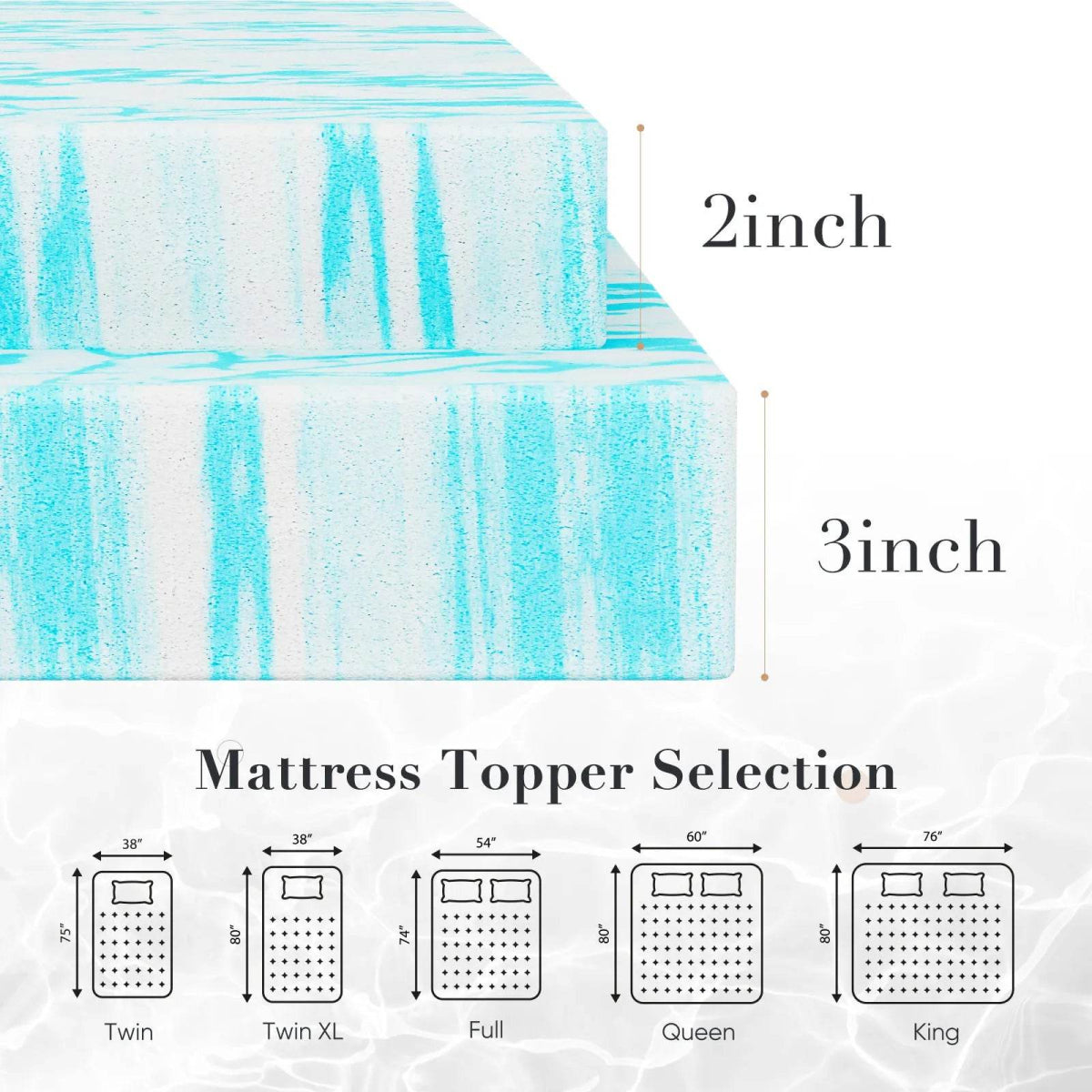 Soft Cooling Gel-Infused Memory Foam Mattress Topper - Sleep Galleria