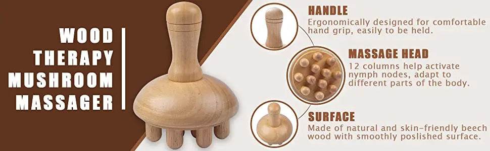 Wooden Mushroom Shape Wood Therapy Massage Tool - Sleep Galleria