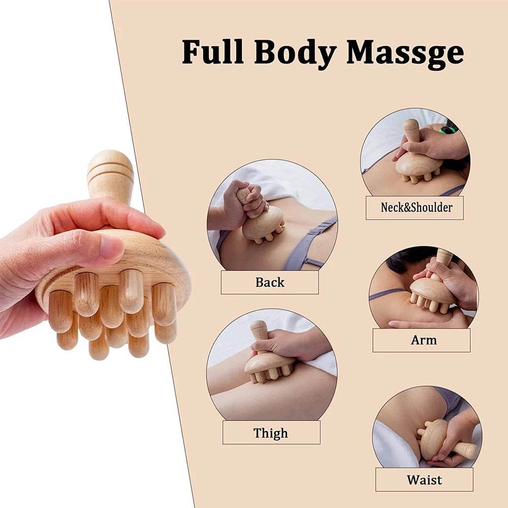 Wooden Mushroom Shape Wood Therapy Massage Tool - Sleep Galleria