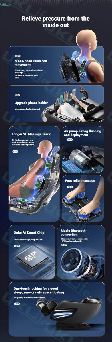 4D Jade Shiatsu Zero Gravity Massage Chair With Bluetooth - Omega Lifestyles