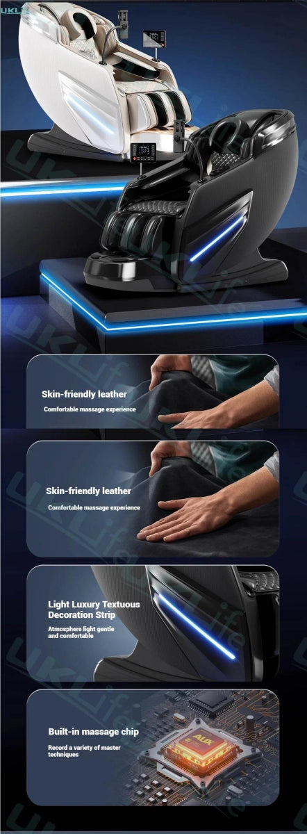 4D Jade Shiatsu Zero Gravity Massage Chair With Bluetooth - Omega Lifestyles