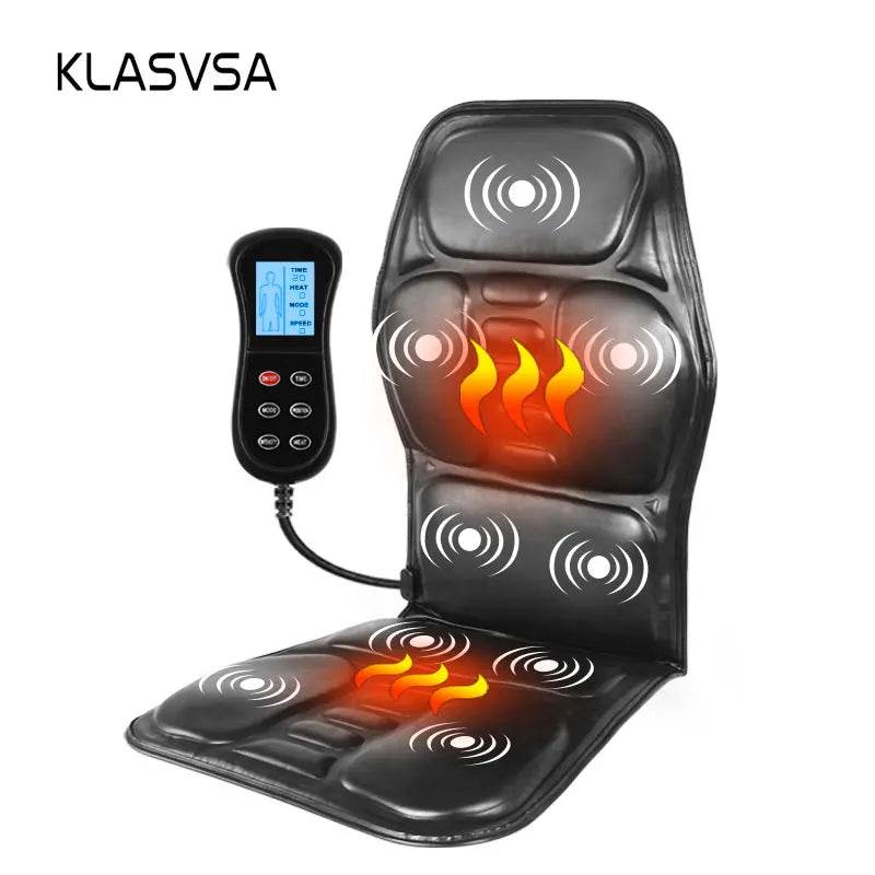 Electric Heated Vibrating PU Leather Back Massager Cushion - Sleep Galleria