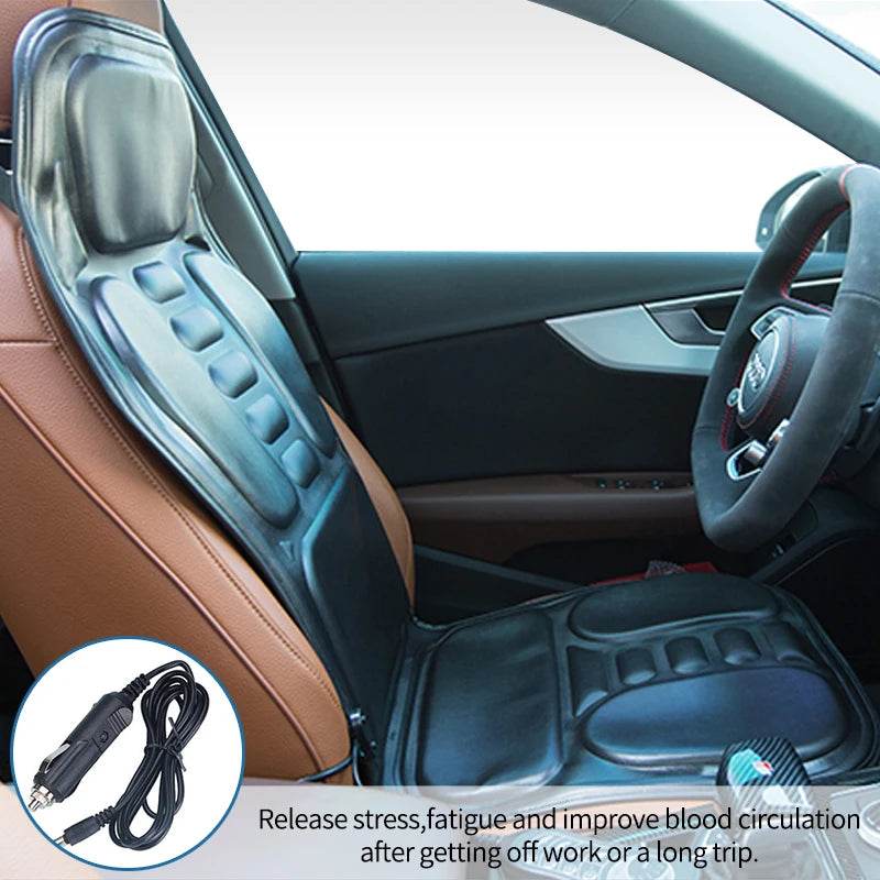 Electric Heated Vibrating PU Leather Back Massager Cushion - Sleep Galleria