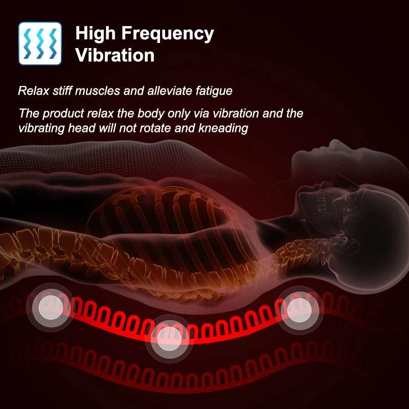 Electric Heated Vibrating PU Leather Back Massager Cushion - Sleep Galleria
