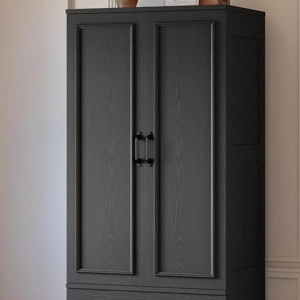 Freestanding Wooden Wardrobe Armoire With Doors Drawers - Omega Lifestyles