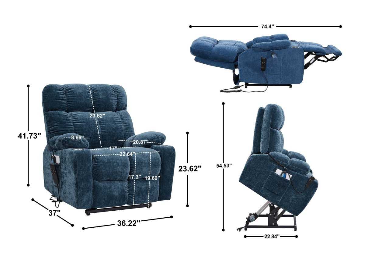 Liyasi Dual OKIN Motor Power Lift Recliner Chair - Sleep Galleria