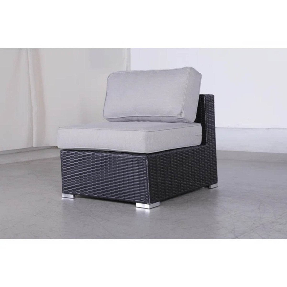 Modular L - Shaped Black Wicker Outdoor Patio Sectional - LSI - Omega Lifestyles