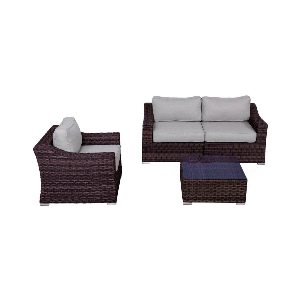 Outdoor Wicker Conversation Set With Cushions and Coffee Table - LSI - Omega Lifestyles