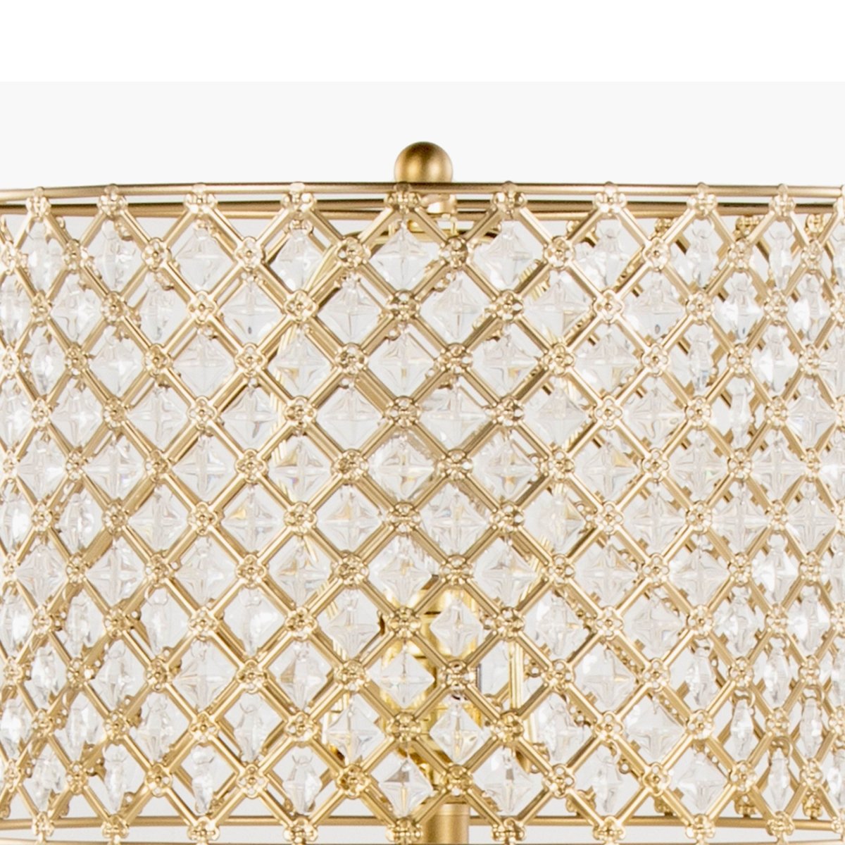 Art Deco Gold Metal Table Lamp With Crystal Shade - Sleep Galleria