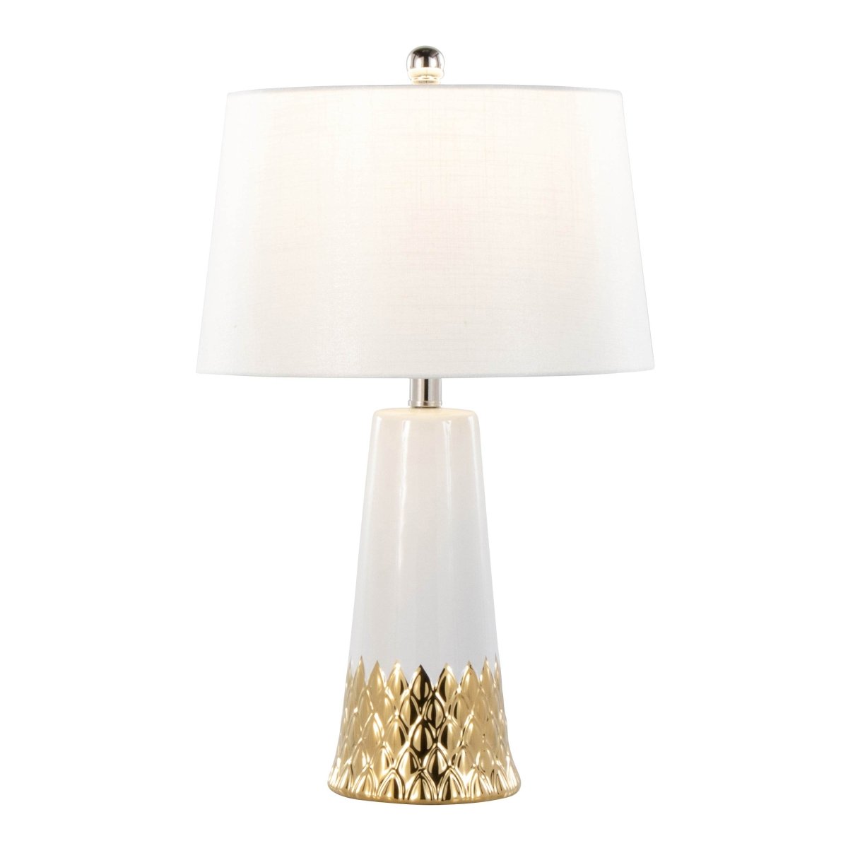 Contemporary Ceramic Table Lamp With Fabric Shade - Sleep Galleria