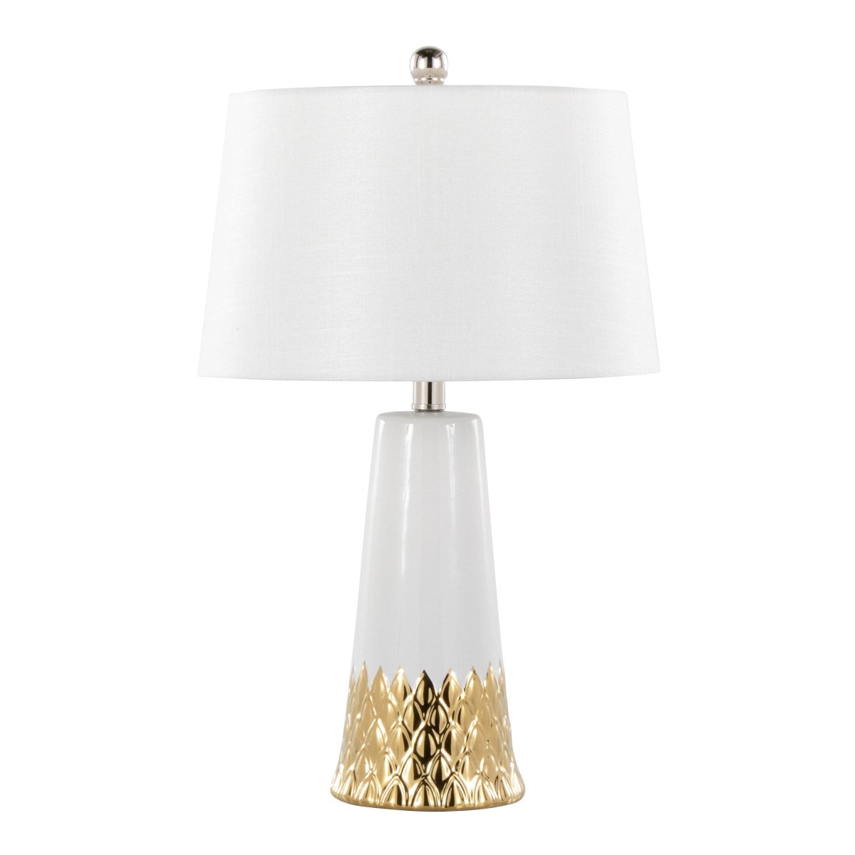 Contemporary Ceramic Table Lamp With Fabric Shade - Sleep Galleria