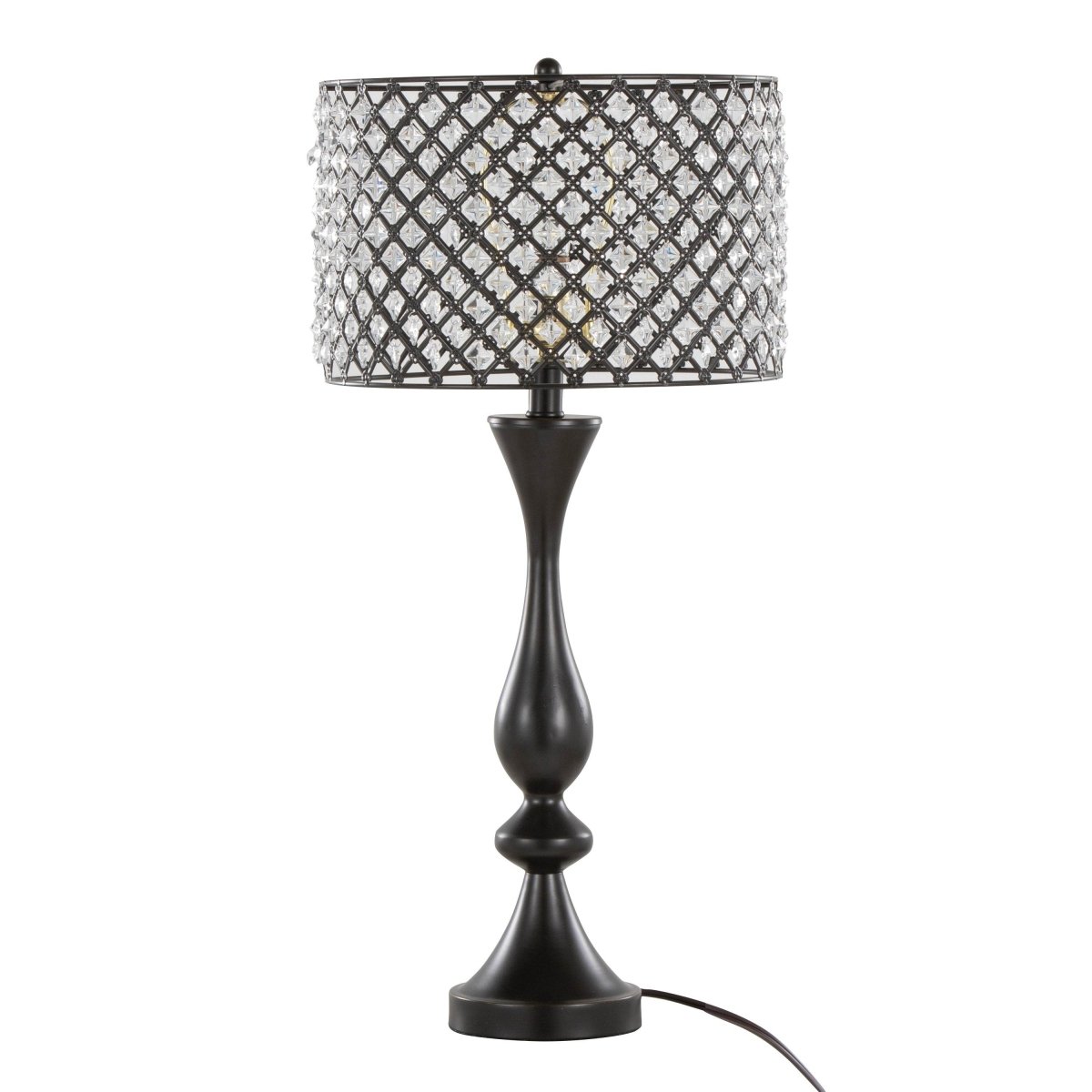 Contemporary Oil Rubbed Bronze Crystal Table Lamp - Sleep Galleria