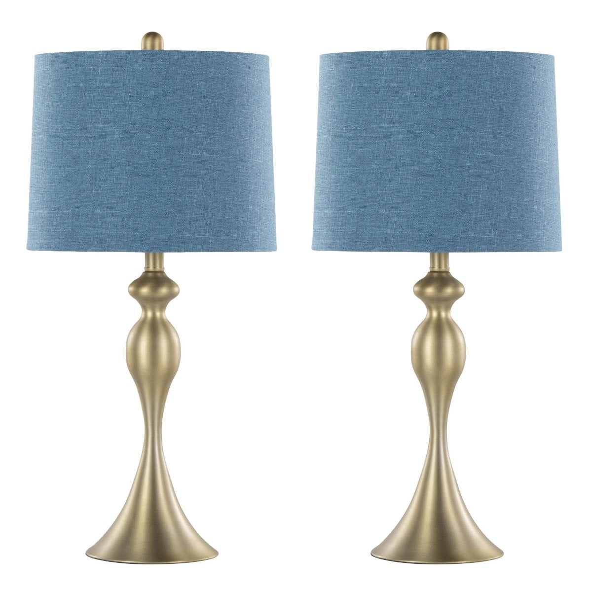 Set Of 2 Ashland Contemporary Gold Metal Table Lamps - Sleep Galleria