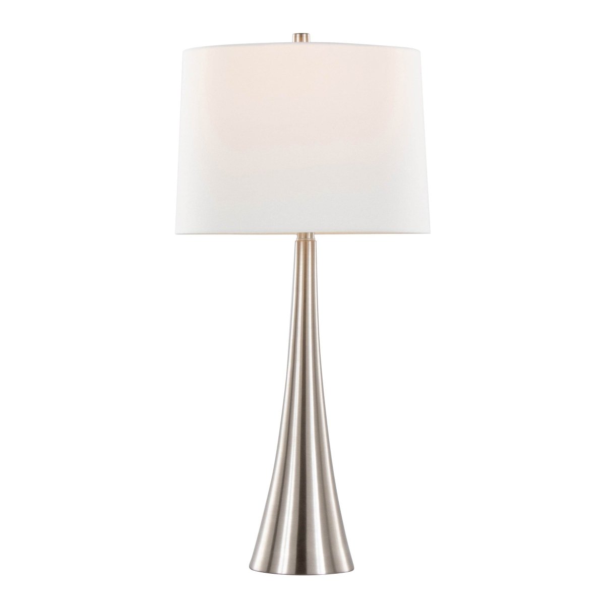 Set Of 2 Contemporary Brushed Nickel Linen Table Lamps - Sleep Galleria