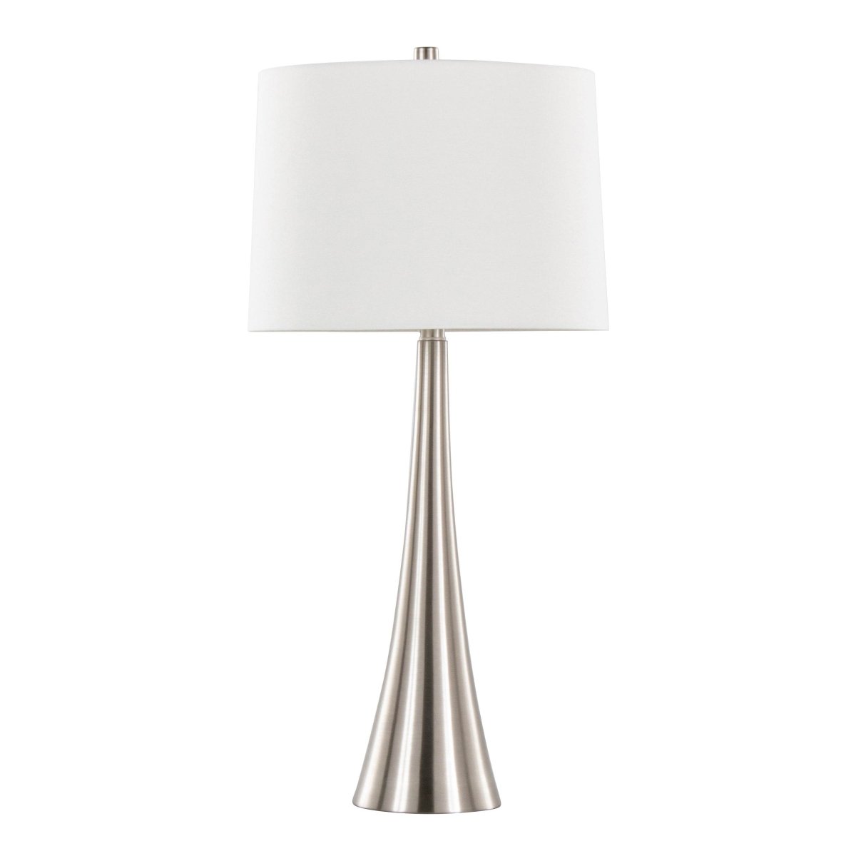Set Of 2 Contemporary Brushed Nickel Linen Table Lamps - Sleep Galleria