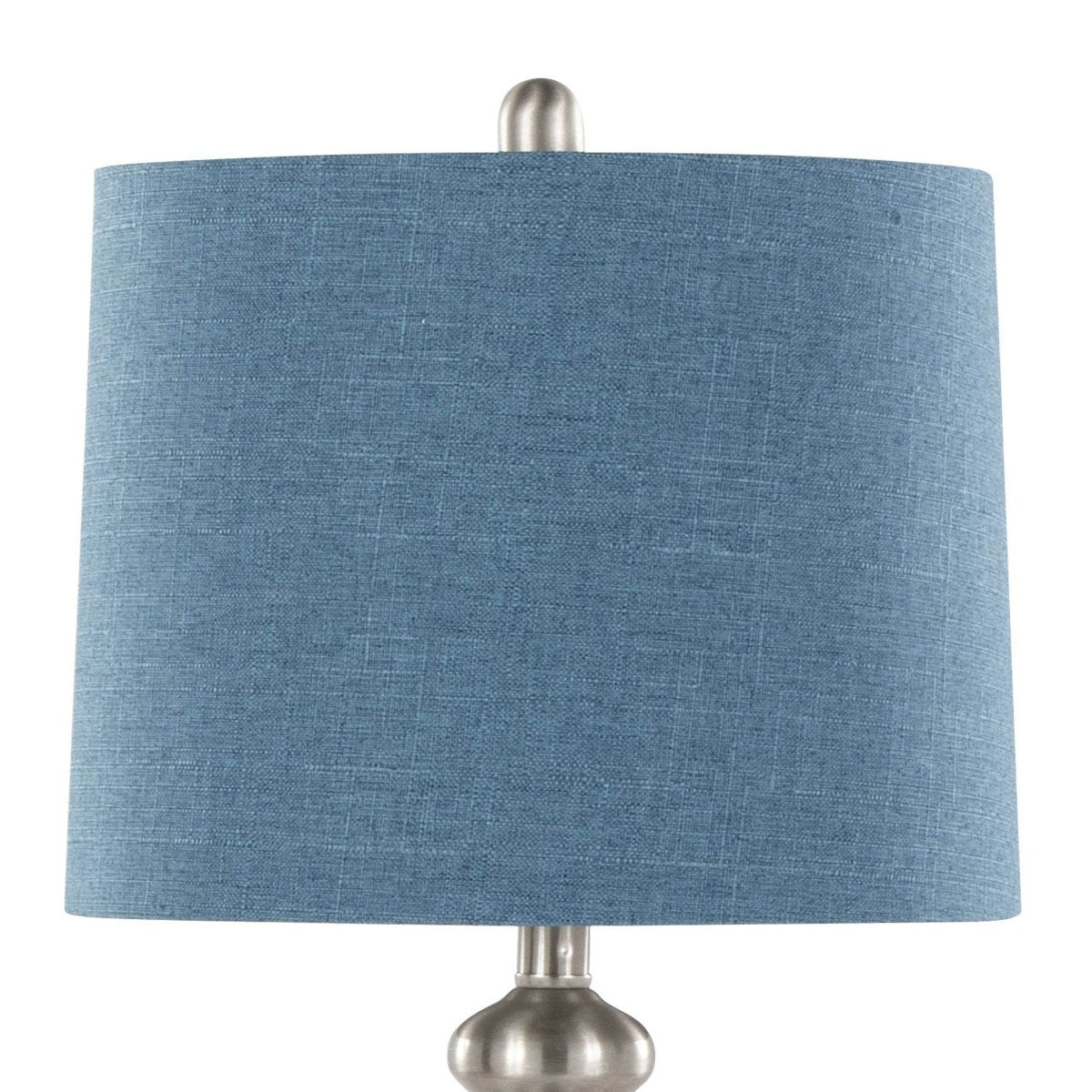 Set of 2 Contemporary Brushed Nickel Table Lamps With Linen Shade - Sleep Galleria