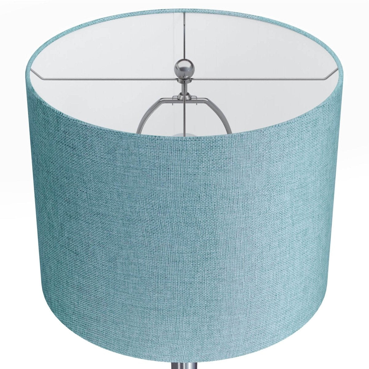 Set of 2 Contemporary Brushed Nickel Turquoise Table Lamps - Sleep Galleria