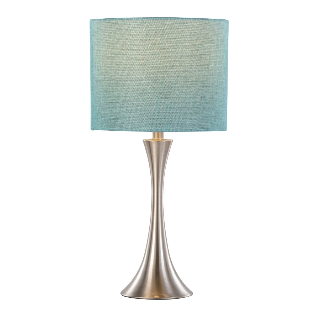 Set of 2 Contemporary Brushed Nickel Turquoise Table Lamps - Sleep Galleria