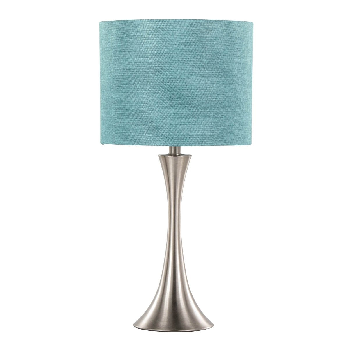 Set of 2 Contemporary Brushed Nickel Turquoise Table Lamps - Sleep Galleria