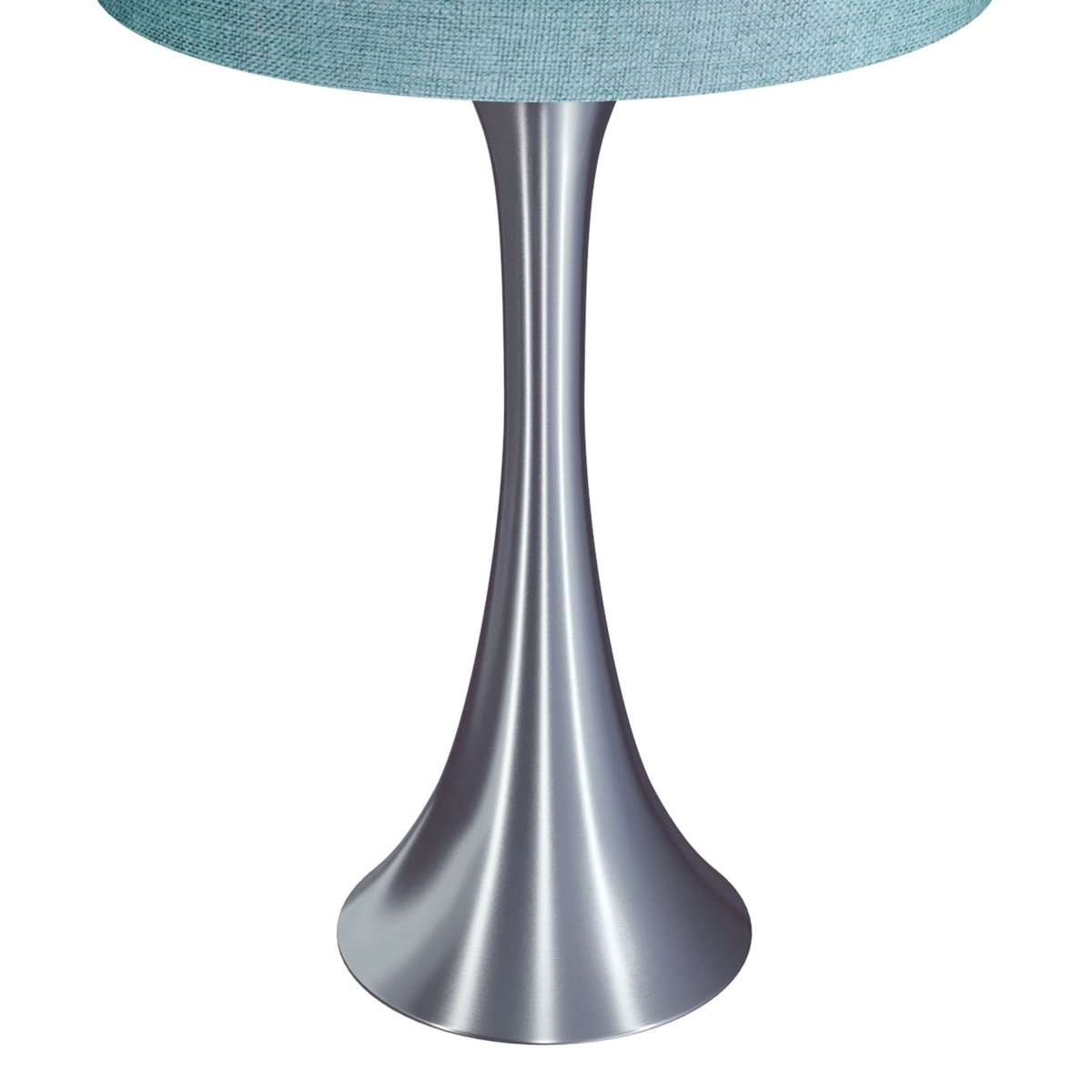 Set of 2 Contemporary Brushed Nickel Turquoise Table Lamps - Sleep Galleria