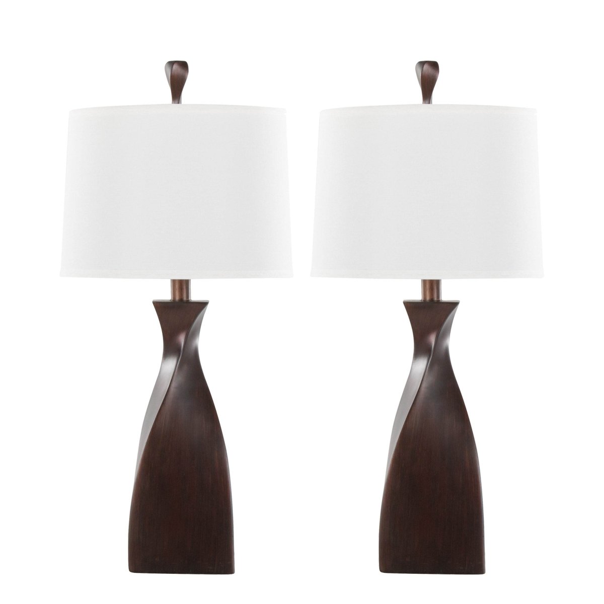 Set Of 2 Contemporary Copper Bronze Linen Table Lamps - Sleep Galleria