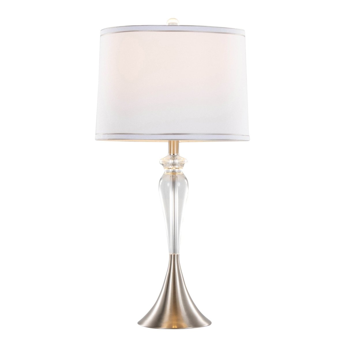 Set Of 2 Contemporary Crystal Table Lamps With Shades - Sleep Galleria