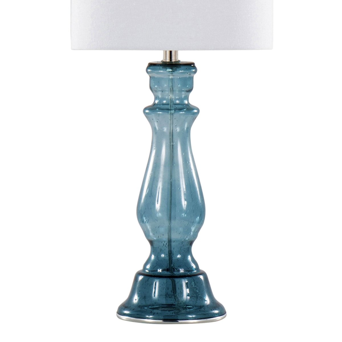 Set Of 2 Contemporary Linen Shade Glass Table Lamps - Sleep Galleria