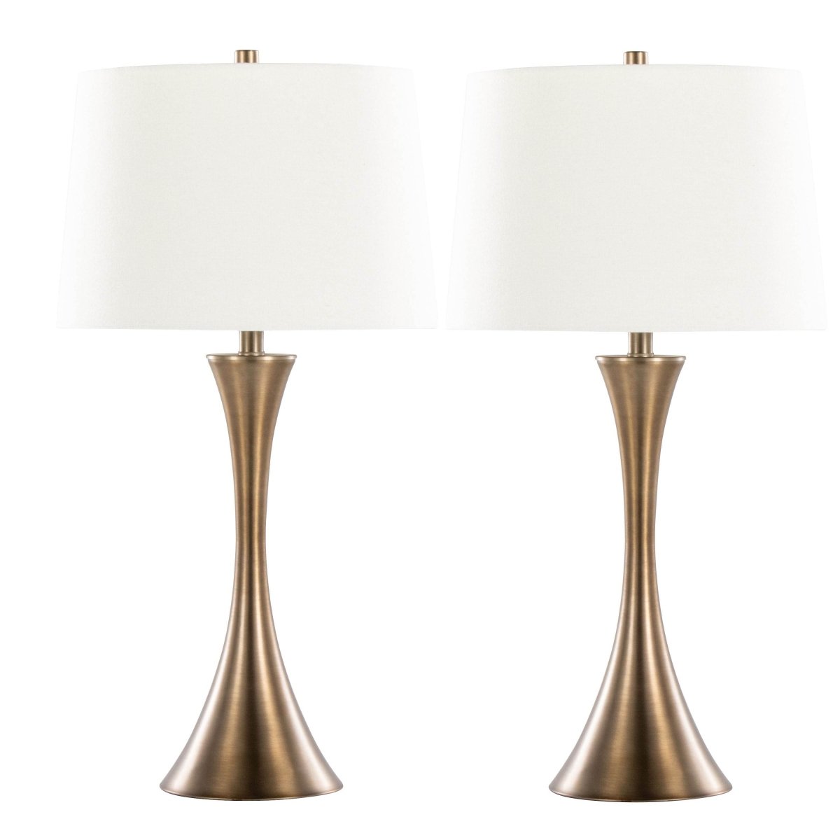 Set Of 2 Contemporary Matte Bronze Metal Table Lamps - Sleep Galleria