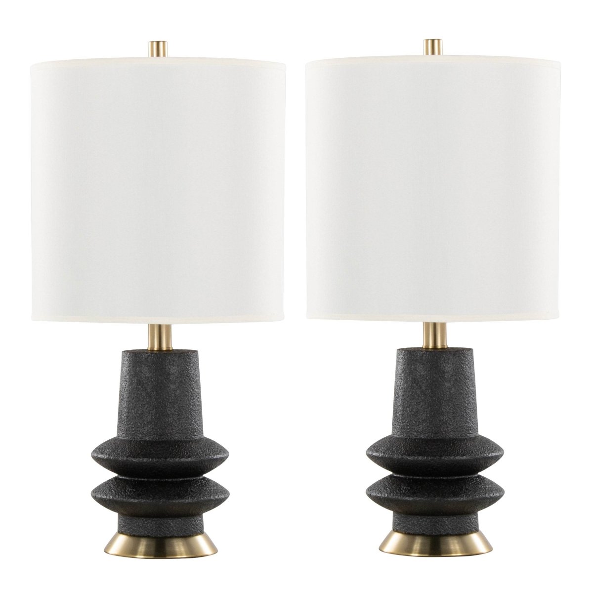 Set Of 2 Contemporary Matte Polyresin Table Lamps - Sleep Galleria