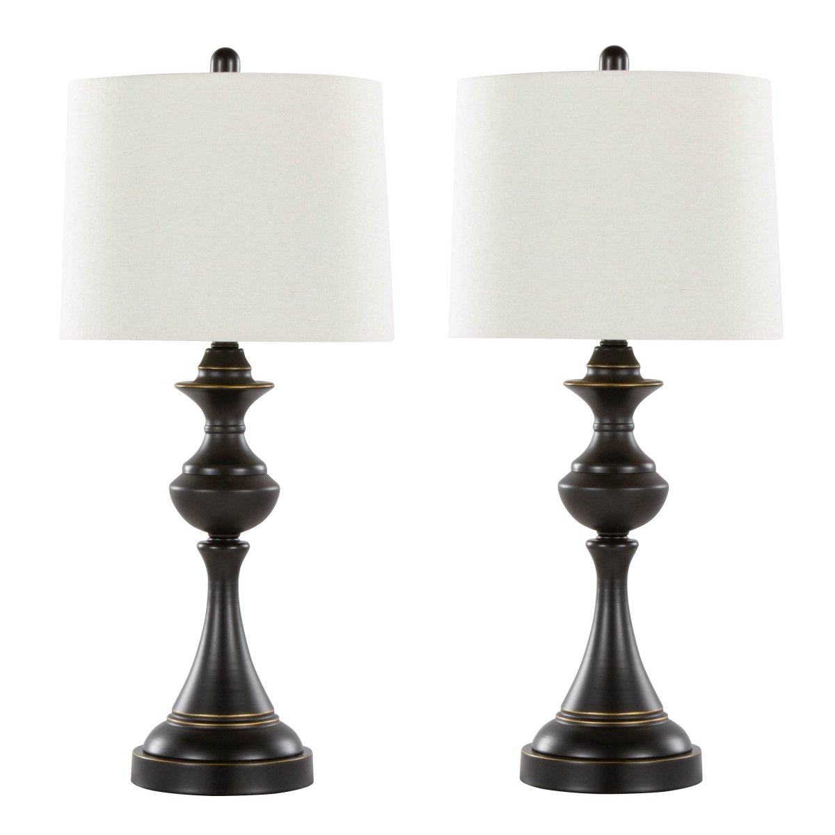 Set Of 2 Contemporary Oil Rubbed Bronze Table Lamps - Sleep Galleria