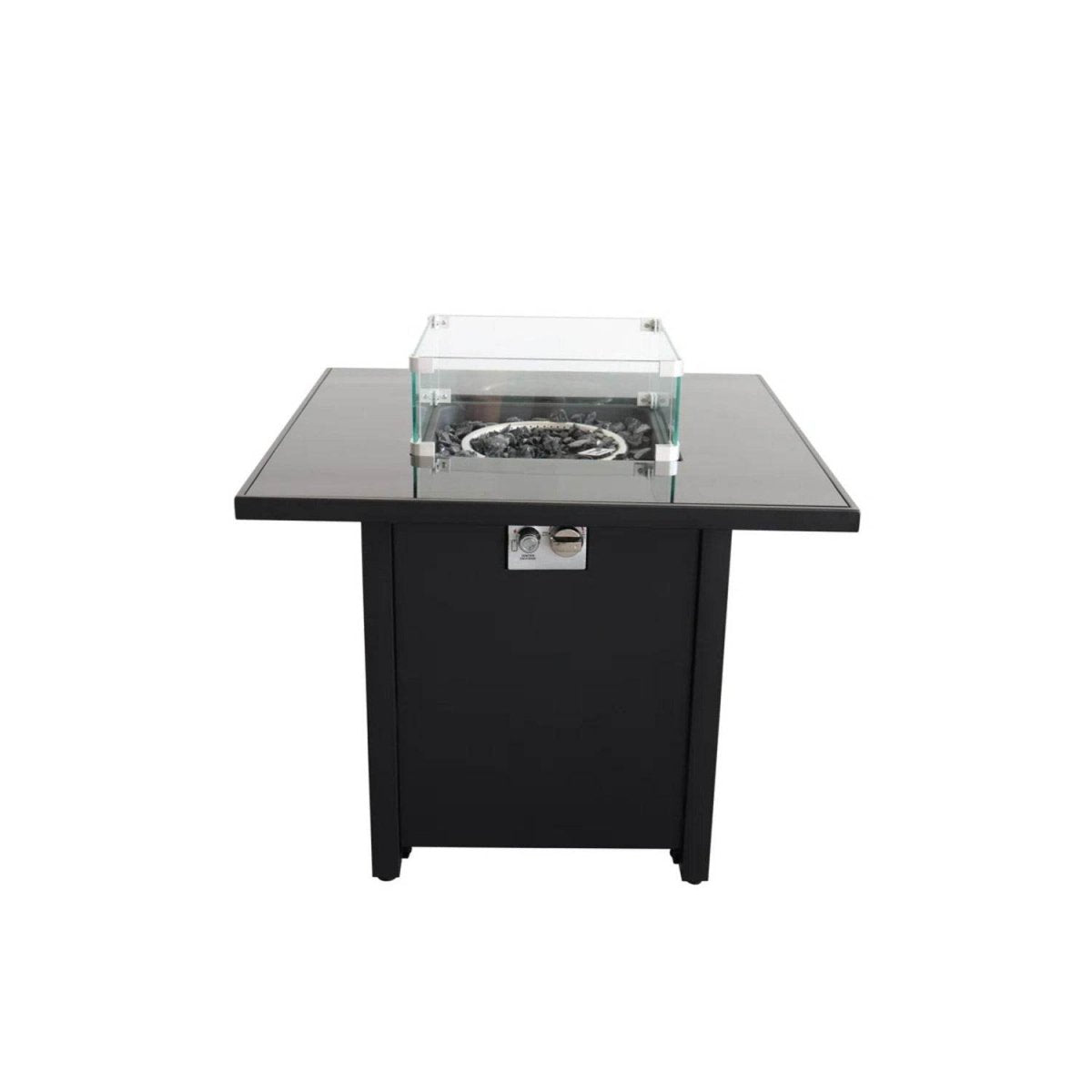 30 - Inch Black Steel Propane Fire Pit Table - Lunara - Omega Lifestyles