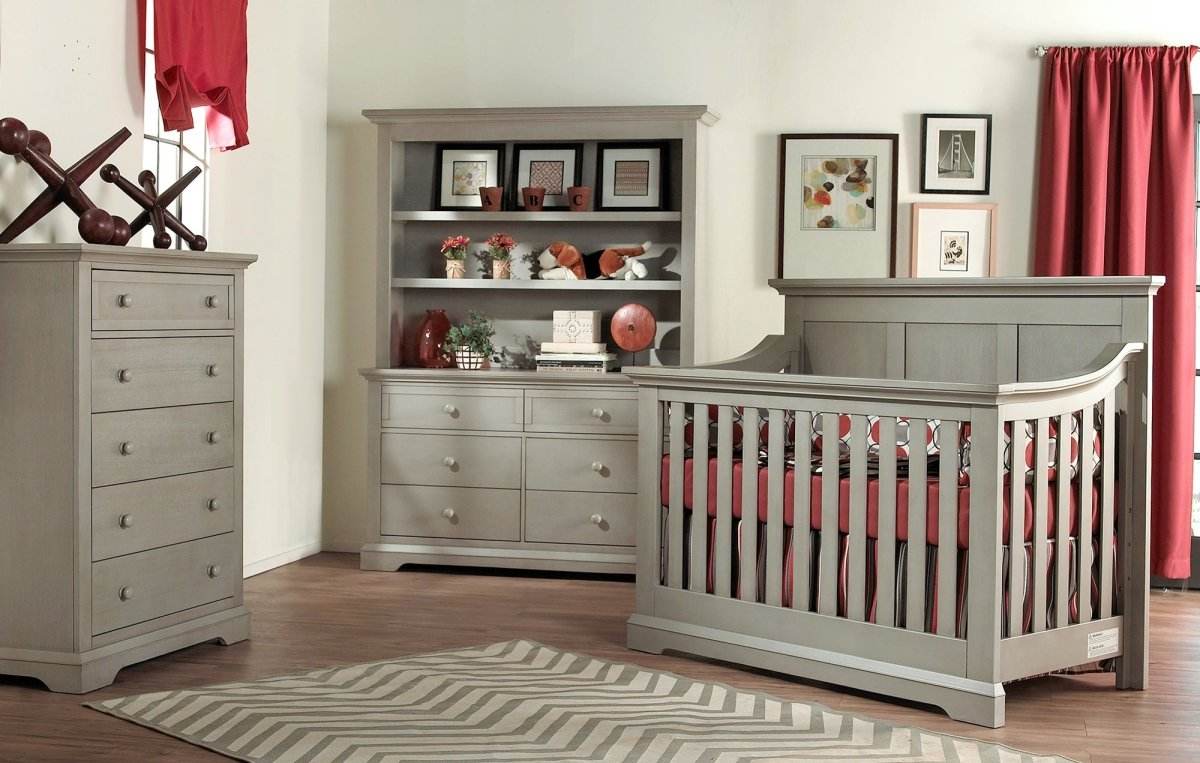4-in-1 Convertible Solid Wood Gray Crib - Sleep Galleria