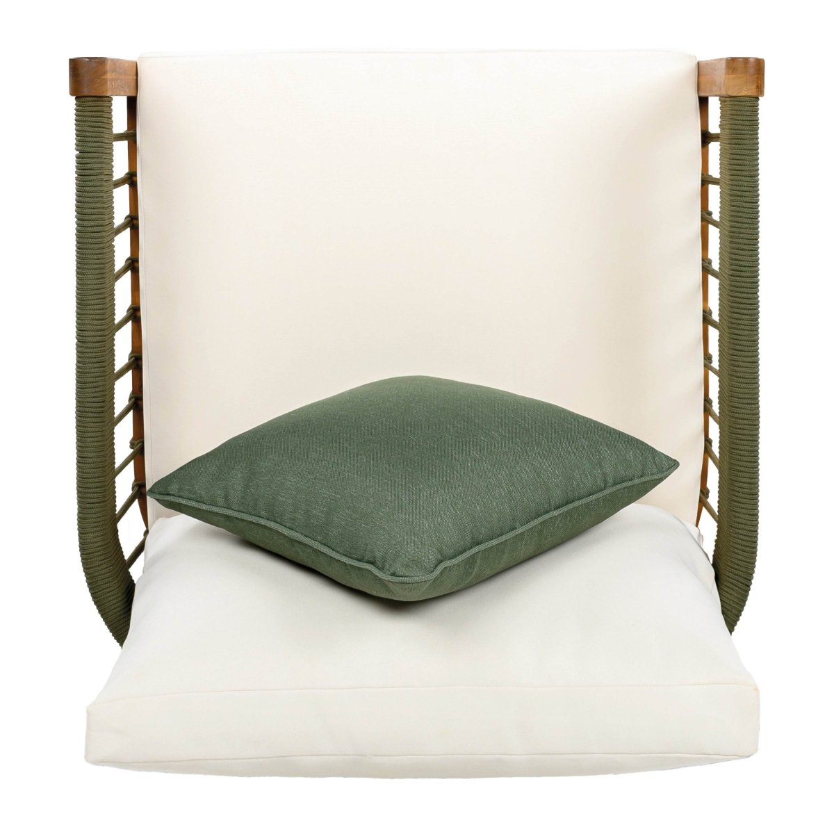 Acacia Wood Outdoor Club Chair With Handwoven Rope - Sleep Galleria