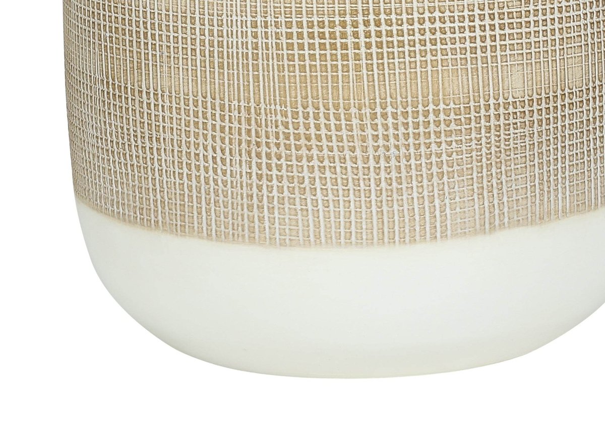 Contemporary Ceramic Table Lamp With Beige Linen Shade - Sleep Galleria