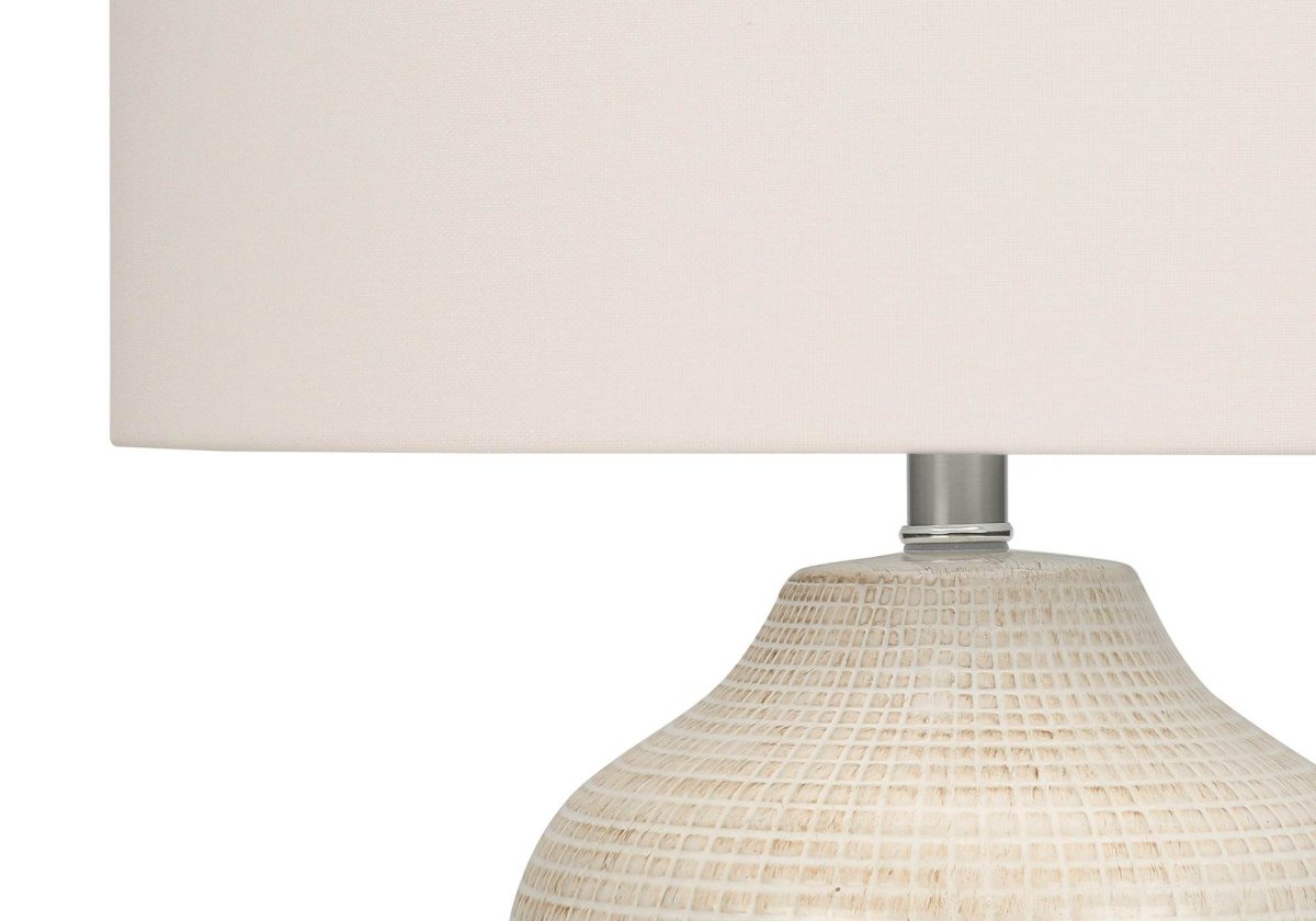 Contemporary Cream Ceramic Ginger Jar Table Lamp - Sleep Galleria