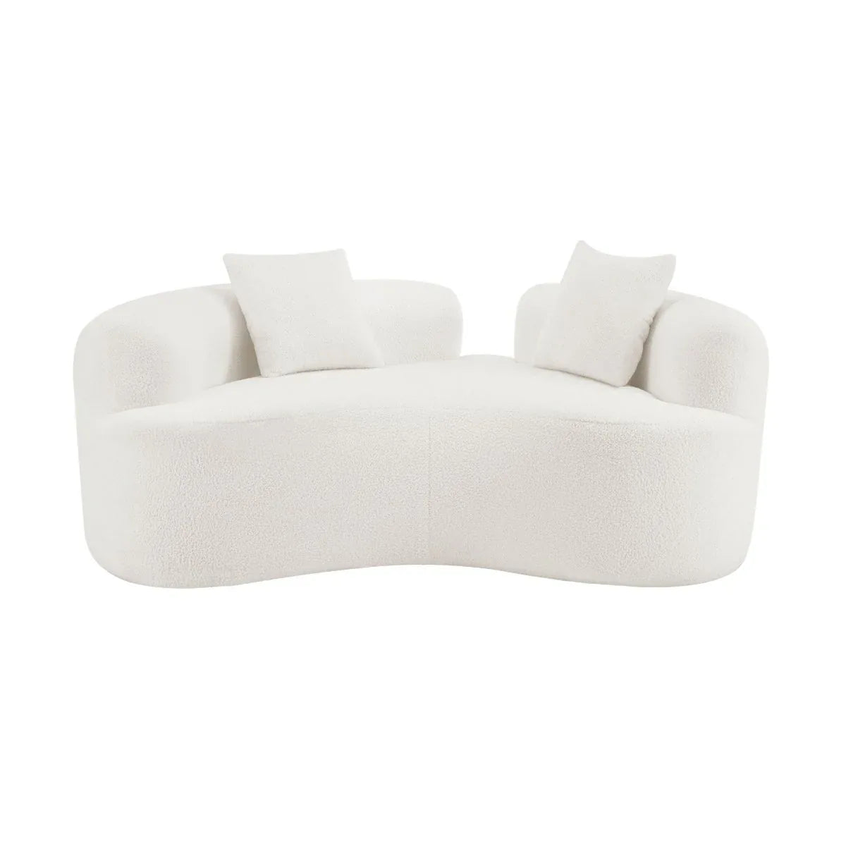 Curved Medium-Firm Foam Spring Loveseat White - Omega Lifestyles