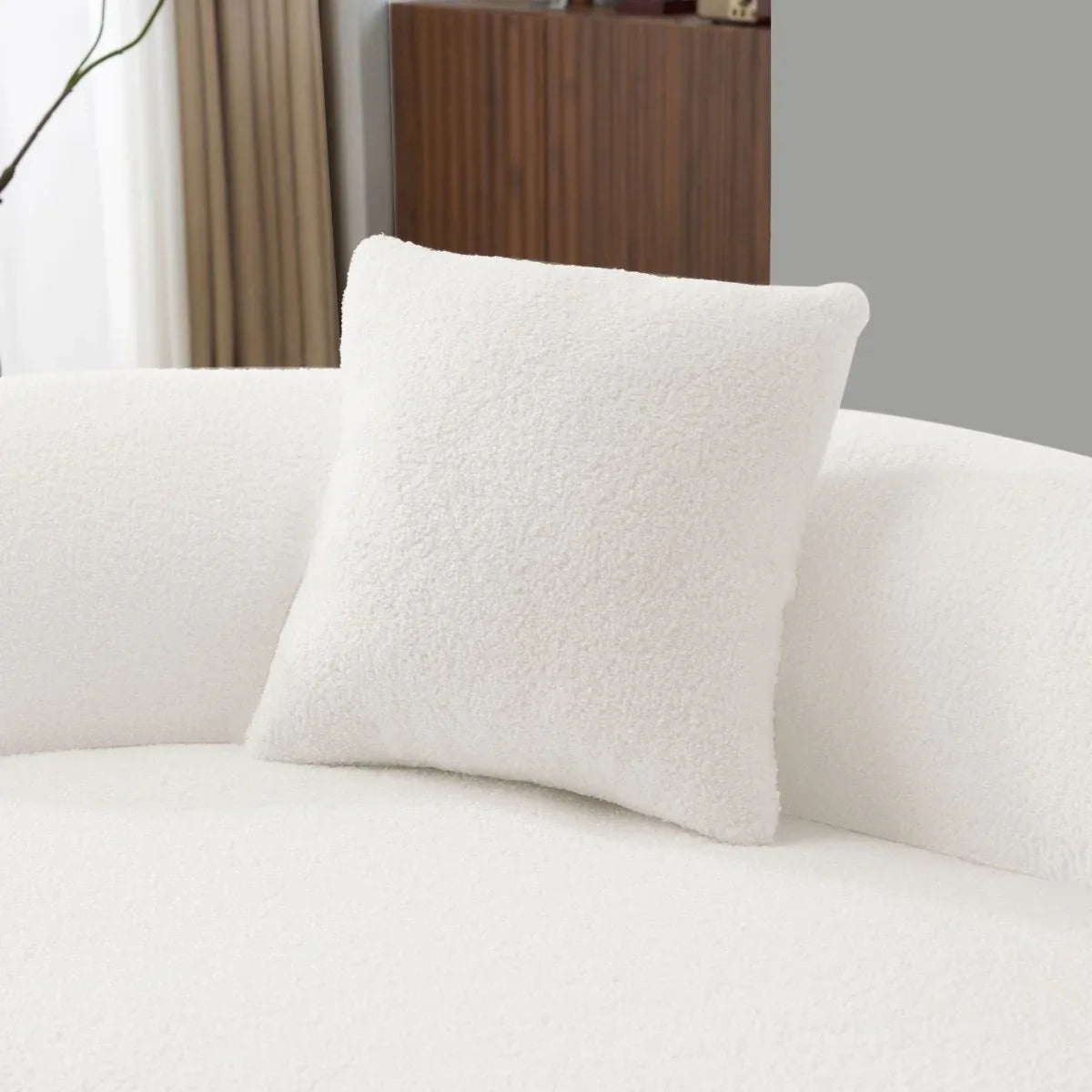 Curved Medium-Firm Foam Spring Loveseat White - Omega Lifestyles