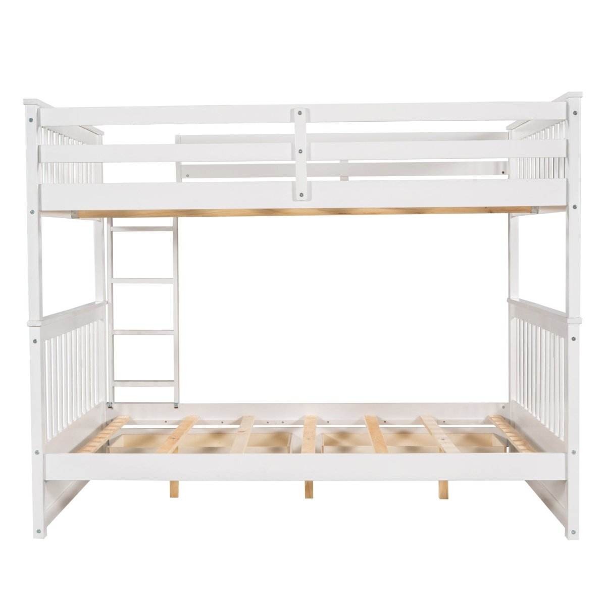 Full-Over-Full Solid Wood White Bunk Bed With Drawers - Sleep Galleria