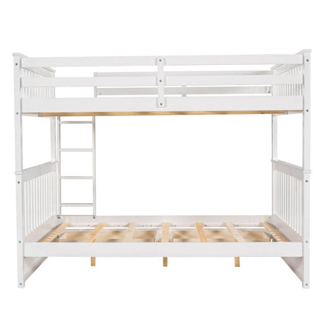 Full-Over-Full Solid Wood White Bunk Bed With Drawers - Sleep Galleria