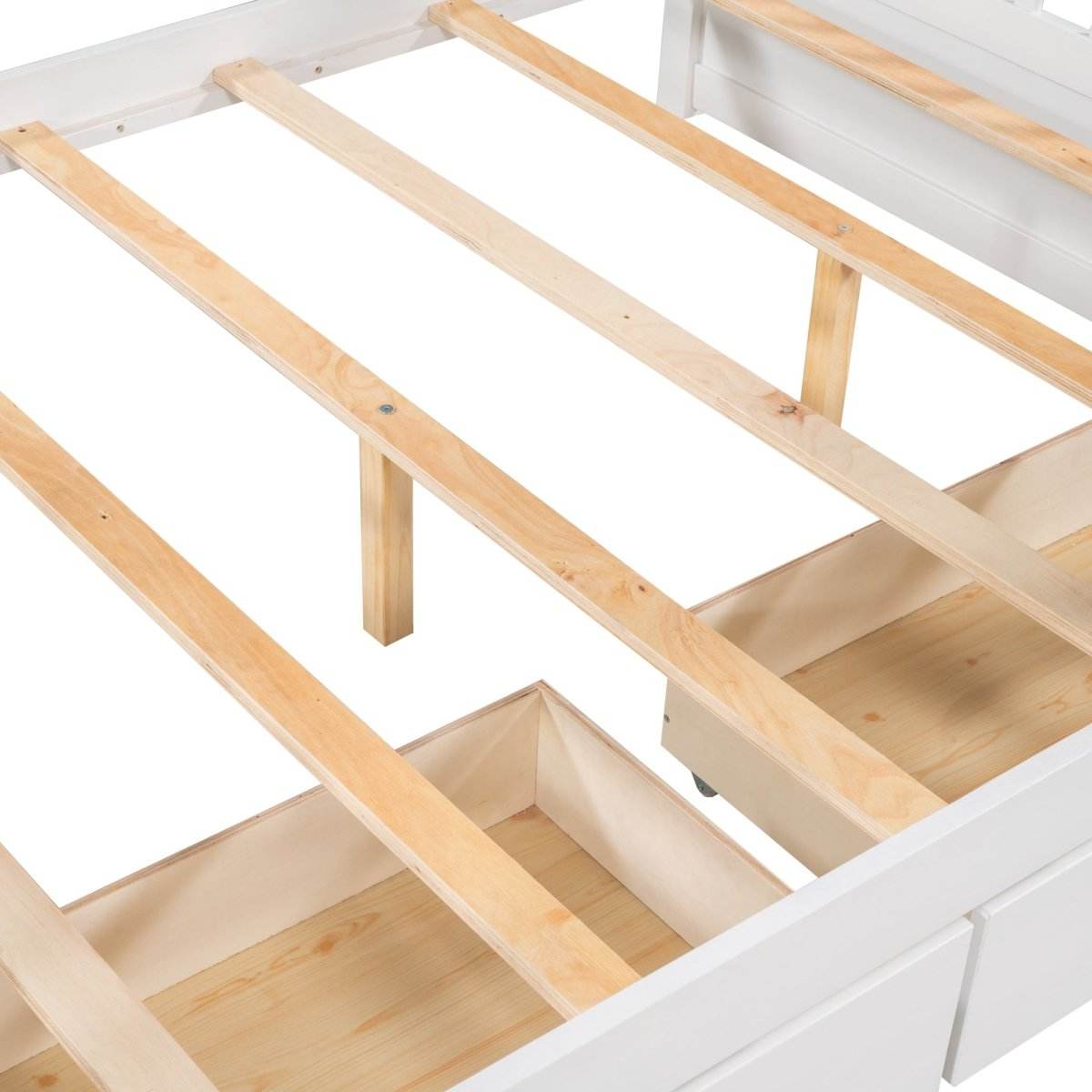 Full-Over-Full Solid Wood White Bunk Bed With Drawers - Sleep Galleria