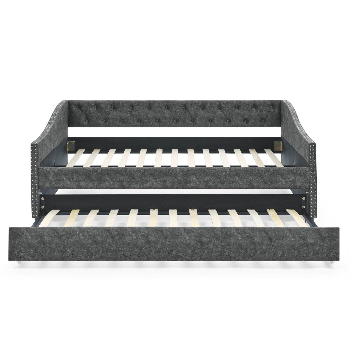 Full Size Upholstered Tufted Daybed With Trundle - Sleep Galleria