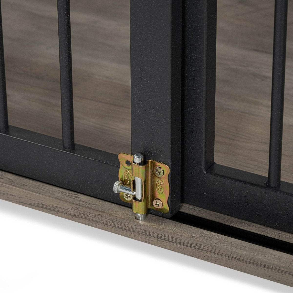 Furniture-Style Gray Engineered Wood Dog Crate With Wheels - Sleep Galleria