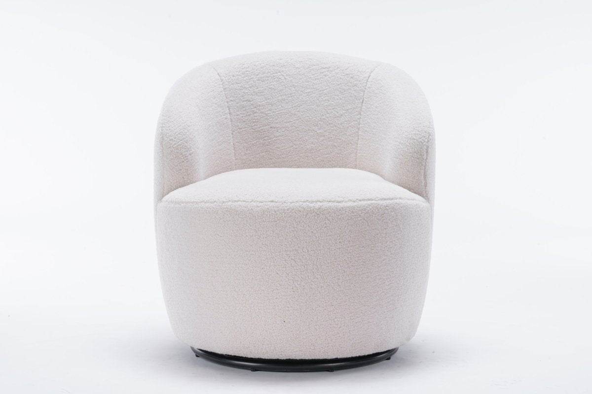Ivory Teddy Fabric Upholstered Swivel Accent Armchair - Sleep Galleria