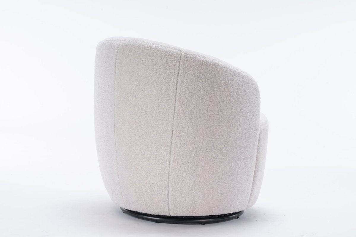 Ivory Teddy Fabric Upholstered Swivel Accent Armchair - Sleep Galleria