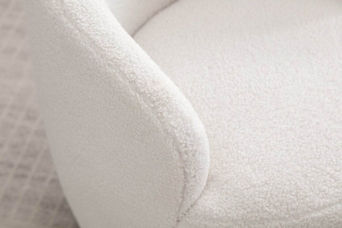 Ivory Teddy Fabric Upholstered Swivel Accent Armchair - Sleep Galleria