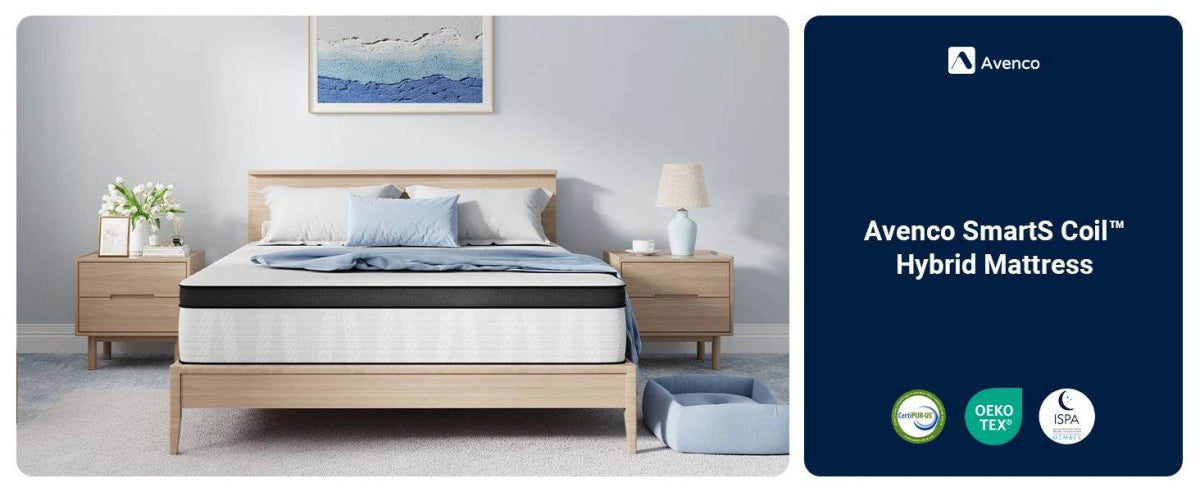 Medium Hybrid 12-Inch Smarts Coil Memory Foam Mattress - Sleep Galleria