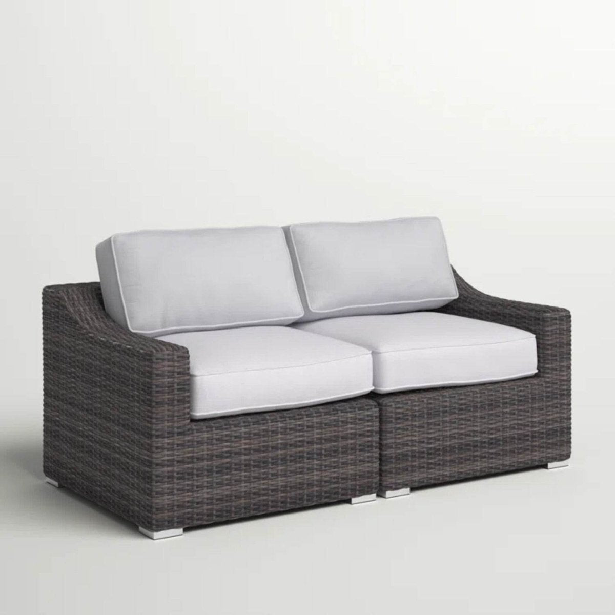 Modern All - Weather Wicker Outdoor Loveseat With Cushions - Lunara - Omega Lifestyles
