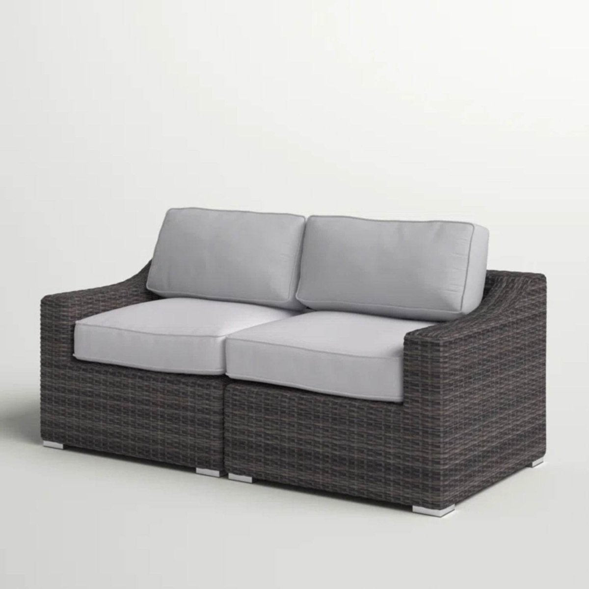 Modern All - Weather Wicker Outdoor Loveseat With Cushions - Lunara - Omega Lifestyles