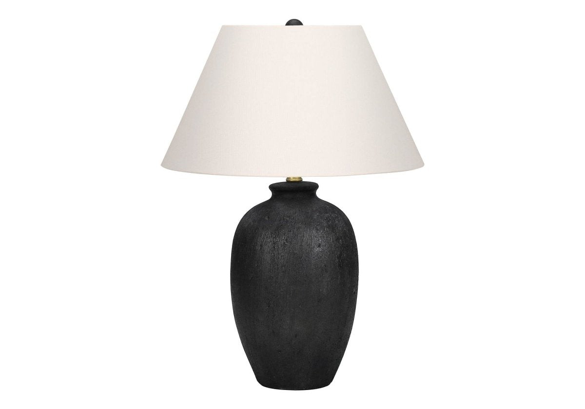 Modern Black Ceramic Table Lamp With Ivory Shade - Sleep Galleria