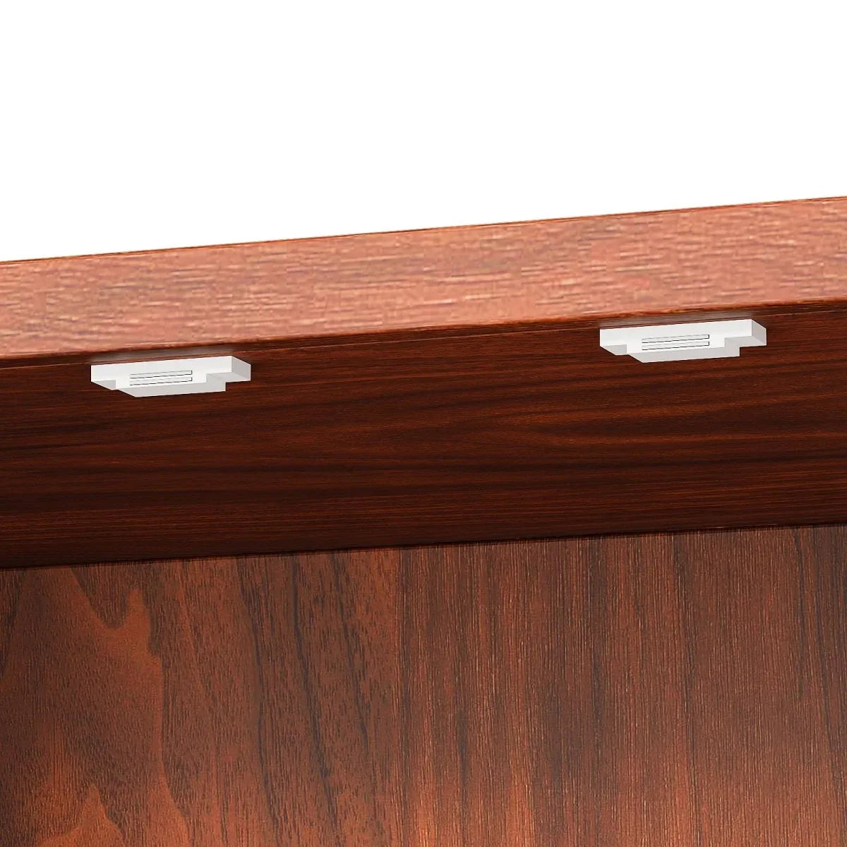 Modern Fluted Walnut Pantry Cabinet With Six Shelves - Omega Lifestyles